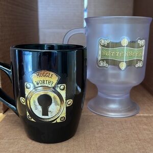HARRY POTTER WB muggle worthy back coffee mug butter beer plastic cup